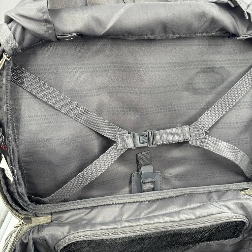 Delsey Carry On Luggage Charcoal Gray Softside Rolling Suitcase‎ 21 Inch Upright